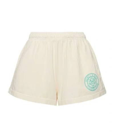 Sporty And Rich Connecticut Crest Disco Shorts In White