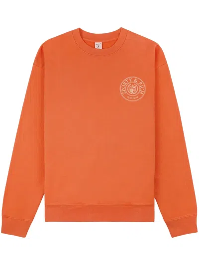 Sporty And Rich Connecticut Crest Logo-print Sweatshirt In Orange