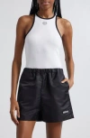 Sporty And Rich Contrast Rib Tank Top In White