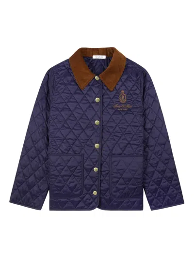 Sporty And Rich Corduroy-collar Quilted Jacket In Blue