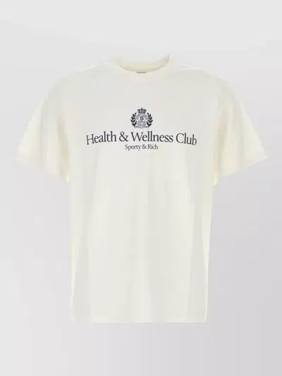 Sporty And Rich Cotton Crew Neck Short Sleeves T-shirt In Neutral