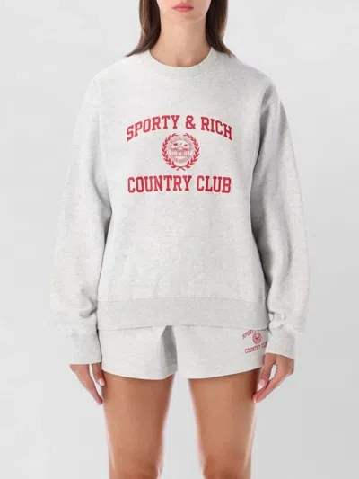Sporty And Rich Cotton Crew Neck Sweatshirt In Gray