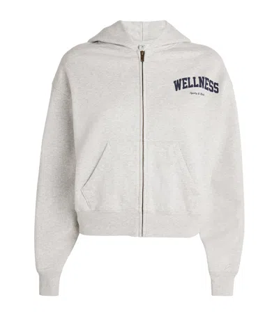 Sporty And Rich Cotton Cropped Wellness Hoodie In Grey
