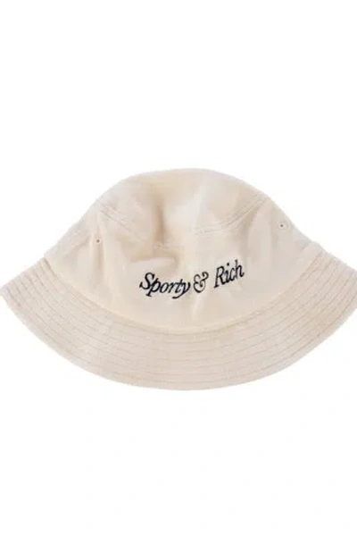Pre-owned Sporty And Rich Cotton Embroidered Bucket Hat In Blue/white