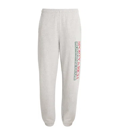 Sporty And Rich Cotton Finish Line Sweatpants In Heather Gray