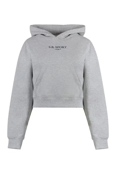 Sporty And Rich Sporty & Rich Cotton Hoodie In Gray