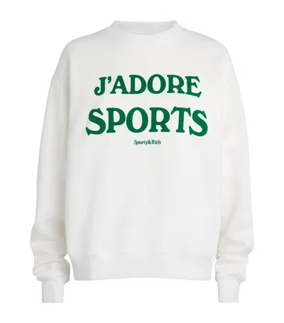 Sporty And Rich Sporty & Rich Cotton J'adore Sweatshirt In White