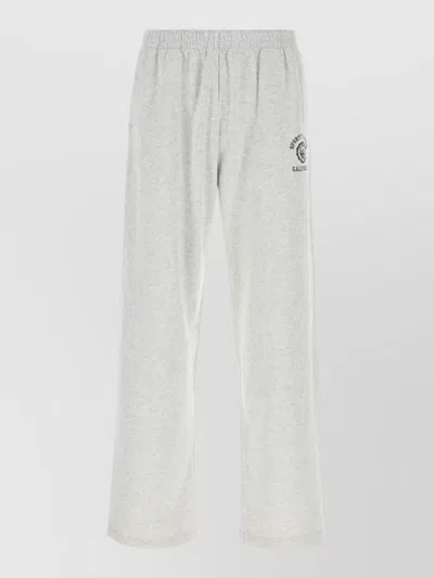 Sporty And Rich Cotton Joggers Trousers Featuring Back Pocket In Gray