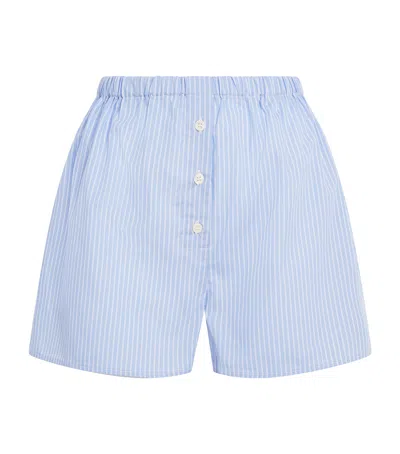 Sporty And Rich Sporty & Rich Cotton Mini Boxer Shorts In Blue