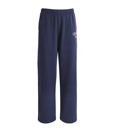 Sporty And Rich Cotton Nautical Sweatpants In Blue