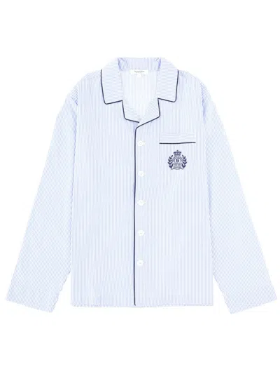 Sporty And Rich Sporty & Rich Cotton Pajama Shirt In Blue