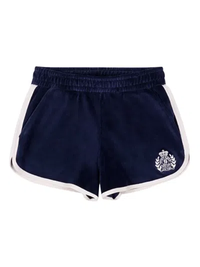 Sporty And Rich Contrast-trim Shorts In Blue