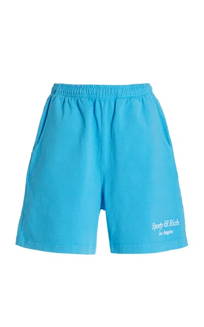 Sporty And Rich Cotton Shorts In Blue