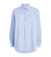 Sporty And Rich Oversized Button Down Top In Blue