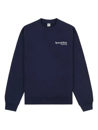 Sporty And Rich Cotton Sweatshirt In Blue