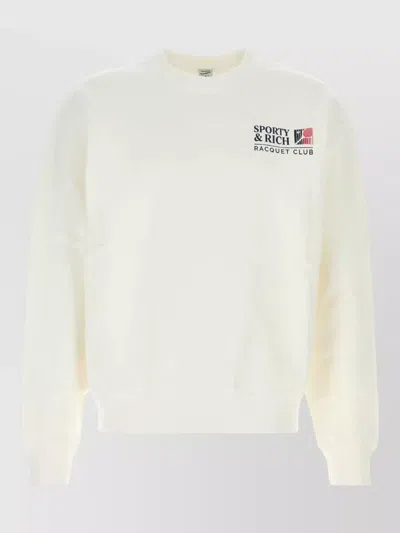 Sporty And Rich Off White Logo Sweatshirt