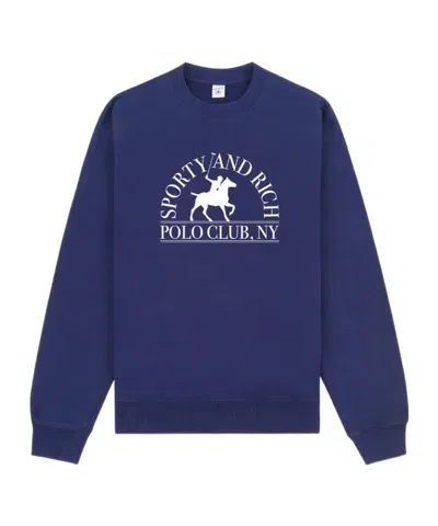 Sporty And Rich Cotton Sweatshirt In Blue