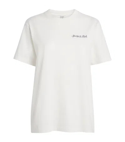 Sporty And Rich Sporty & Rich Cotton Syracuse T-shirt In White