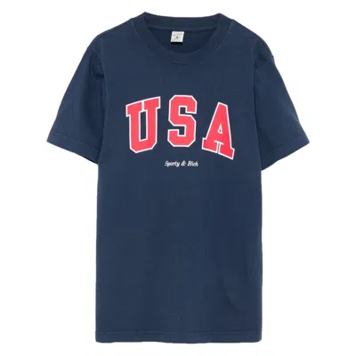 Sporty And Rich Cotton T Shirts In Blue