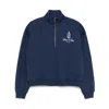 Sporty And Rich Womens Vendome High-neck Cotton-jersey Sweatshirt Dark Navy