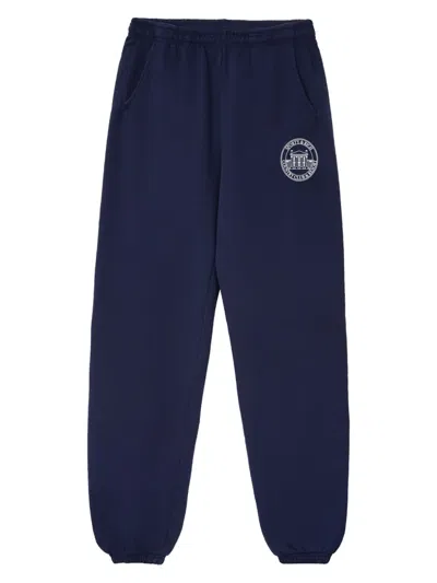 Sporty And Rich Cotton Track Pants In Blue