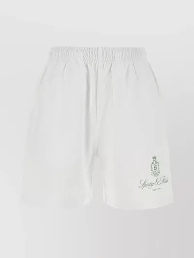 Sporty And Rich Cotton Vendome Bermuda Shorts In White