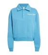 Sporty And Rich Wellness Club Cotton Polo Sweatshirt In Blue