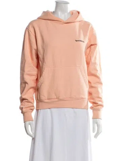 Pre-owned Sporty And Rich Cowl Neck Short Sleeve Sweatshirt In Orange