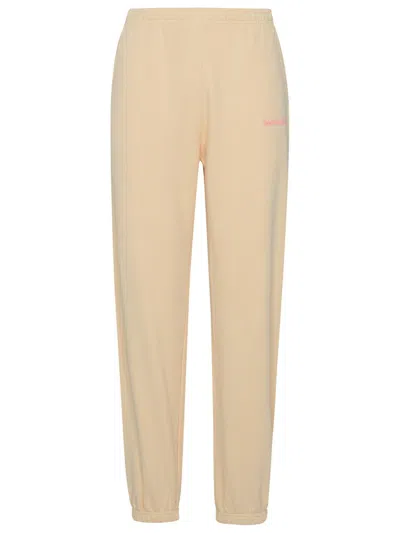 Sporty And Rich Sporty & Rich Cream Cotton Sporty Pants In Beige