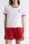 Sporty And Rich Sporty & Rich Crest Cotton Ringer T-shirt