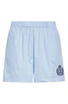 Sporty And Rich Elastic Waist Shorts In Washed Hydrangea