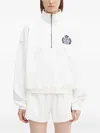 Sporty And Rich Crest-embroidered Half-zip Sweatshirt In White