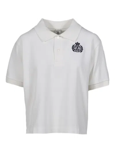 Sporty And Rich Crest-embroidered Polo Shirt In White