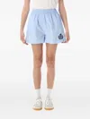 Sporty And Rich Sporty & Rich H&w Crest Poplin Short In Blue
