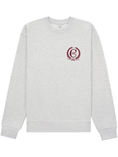 Sporty And Rich Crest Logo-print Sweatshirt In Grey