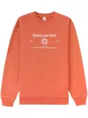 Sporty And Rich Crest-print Crew-neck Sweatshirt In Orange