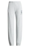 Sporty And Rich Sporty & Rich Logo Printed Elasticated Waistband Pants In Heather Gray