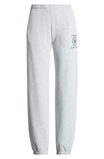 Sporty And Rich Sporty & Rich Logo Printed Elasticated Waistband Pants In Beige