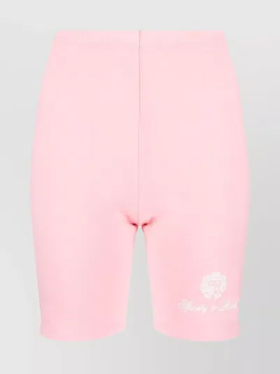 Sporty And Rich Logo-print Cycling Shorts In Pink