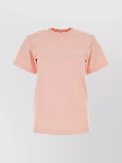 Sporty And Rich Crew Neck Cotton T-shirt In Pink