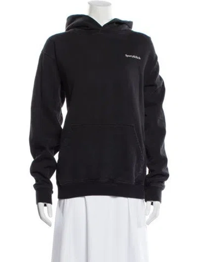 Pre-owned Sporty And Rich Crew Neck Long Sleeve Hoodie In Black