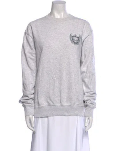 Pre-owned Sporty And Rich Crew Neck Long Sleeve Sweatshirt In Gray