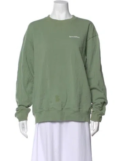 Pre-owned Sporty And Rich Crew Neck Long Sleeve Sweatshirt In Green