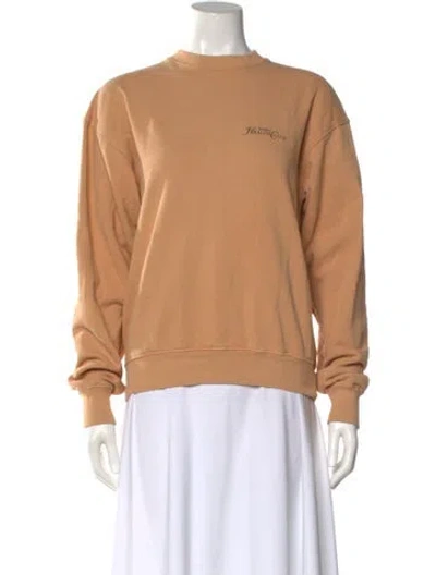 Pre-owned Sporty And Rich Crew Neck Long Sleeve Sweatshirt In Neutrals
