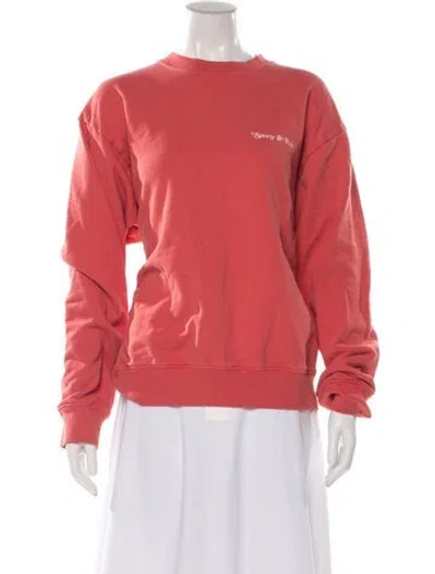 Pre-owned Sporty And Rich Crew Neck Long Sleeve Sweatshirt In Orange