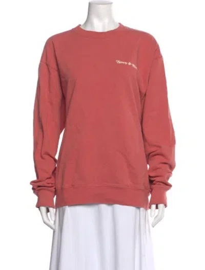 Pre-owned Sporty And Rich Crew Neck Long Sleeve Sweatshirt In Pink