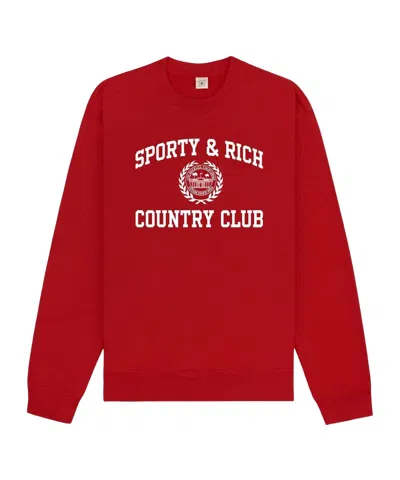 SPORTY AND RICH SPORTY  RICH LOGO PRINTED CREWNECK SWEATSHIRT