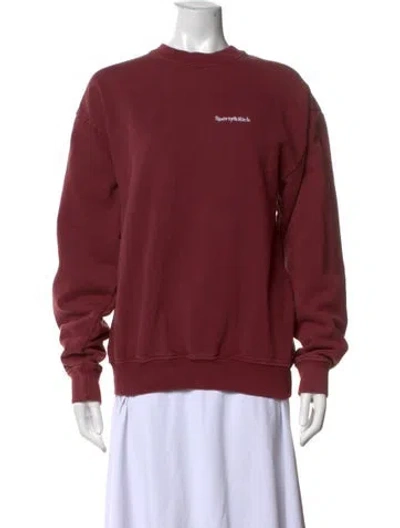 Pre-owned Sporty And Rich Crew Neck Long Sleeve Sweatshirt In Red