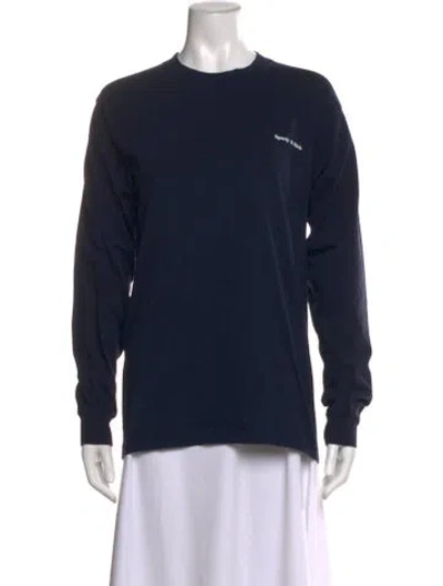 Pre-owned Sporty And Rich Crew Neck Long Sleeve T-shirt In Blue