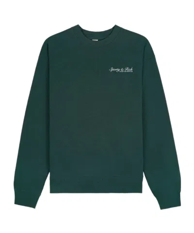 Sporty And Rich Crew Neck Long-sleeved Sweatshirt In Green